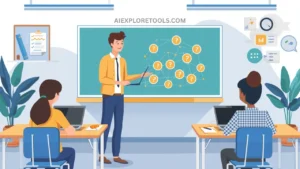 Teacher using generative AI tools to support student learning in a classroom