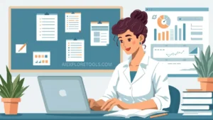 Teacher using AI tools to reduce workload and improve teaching efficiency